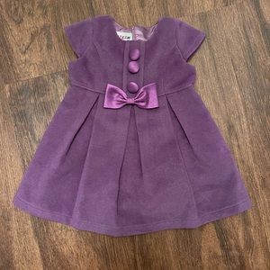 Infant Size 6 Month Daydream Purple Dress with Satin Tie.